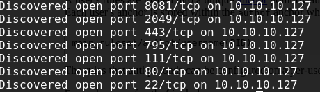 Masscan output listing newly discovered open ports