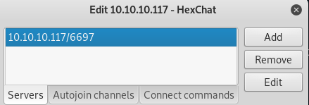 HexChat server settings for port 6697