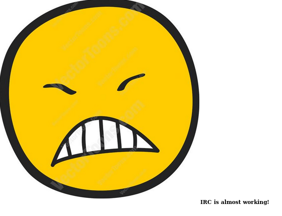 Angry emoji website hinting IRC is almost working