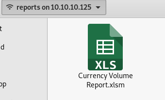 Currency Volume Report.xlsm file found in SMB share