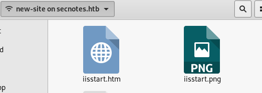 File browser showing IIS webroot files on the new-site SMB share