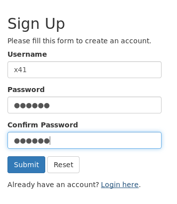 Sign-up form for creating a new Secure Notes account