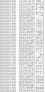 Stack dump showing the complete badchar byte sequence intact