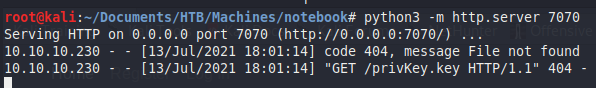 Python web server receiving request for privKey.key