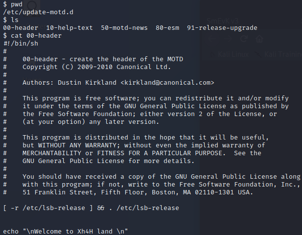 Contents of the 00-header motd script